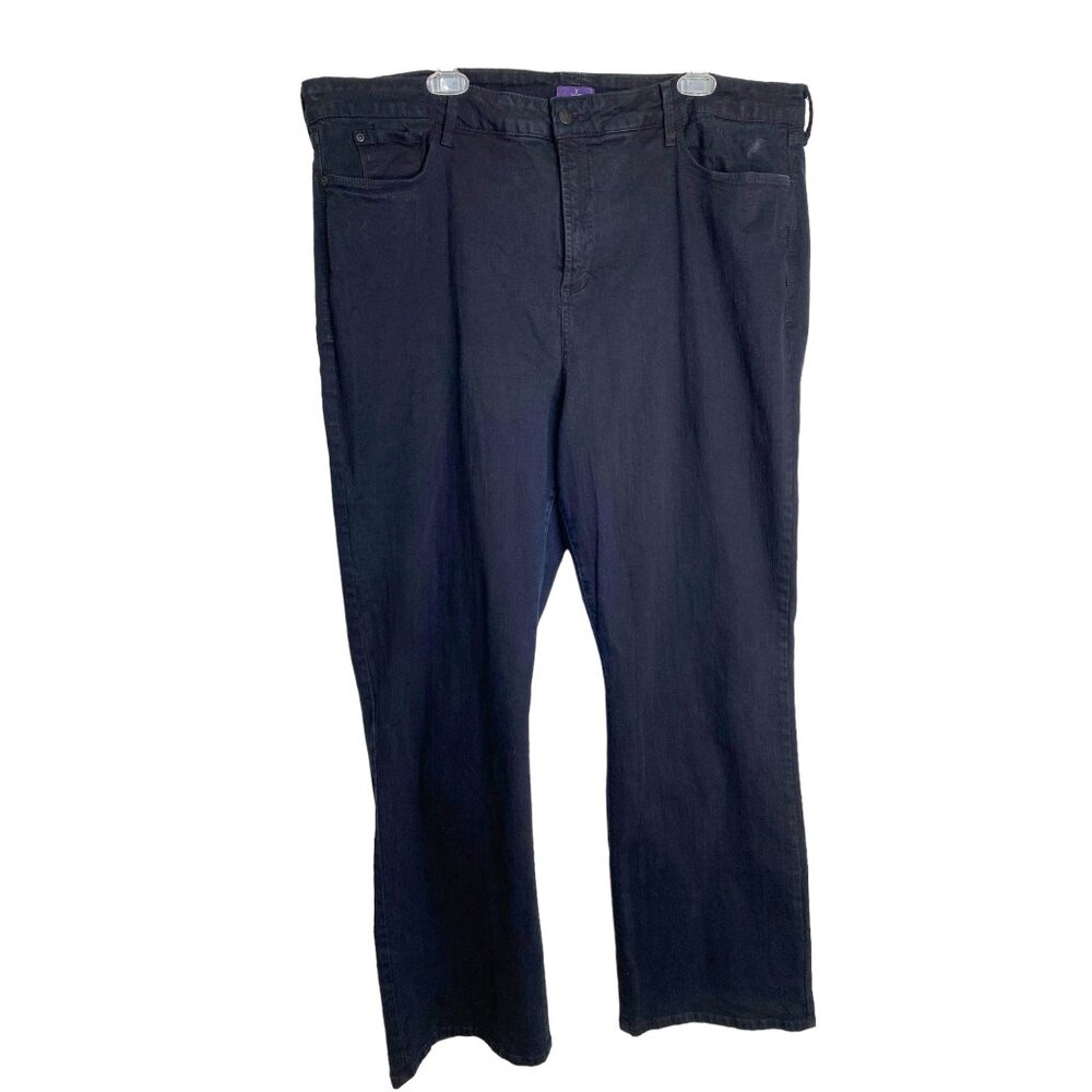 NYDJ Womens Black Bootcut Lift and Tuck High Rise Jeans Size 24 Western Biker